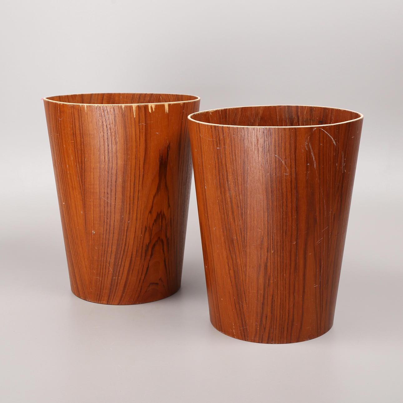 PAPER BASKETS, a pair, teak, Servex, 1950s/60s.