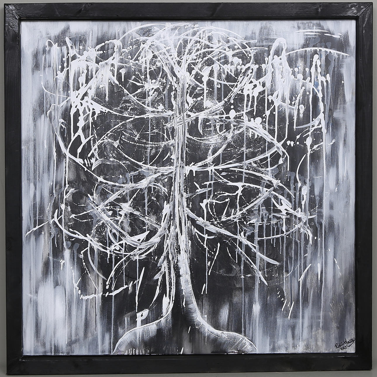 ROBIN LELLKY. "Trädet" Komposition. Akryl på duk, signerad och daterad 2009.