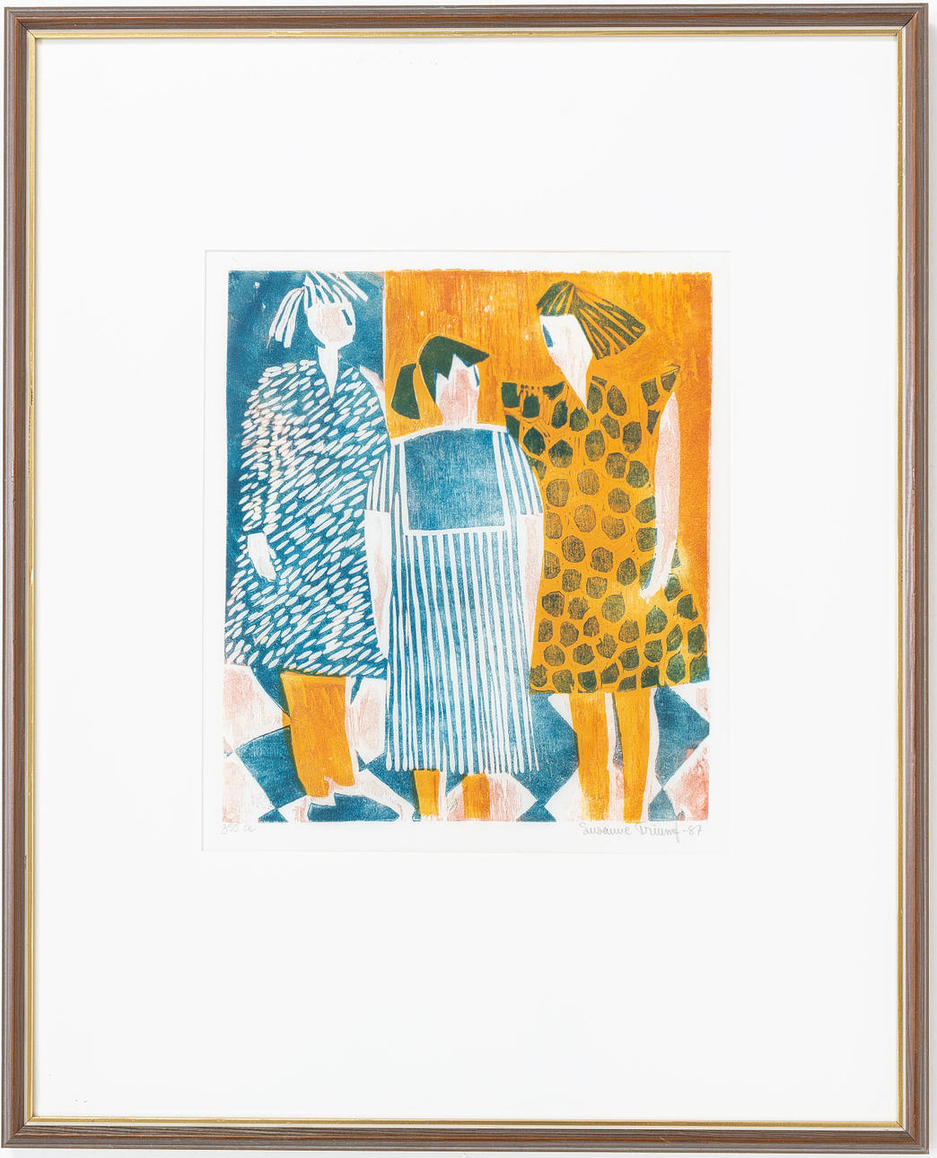 Susanne Hellström-Triumf, woodcut, signed and dated.