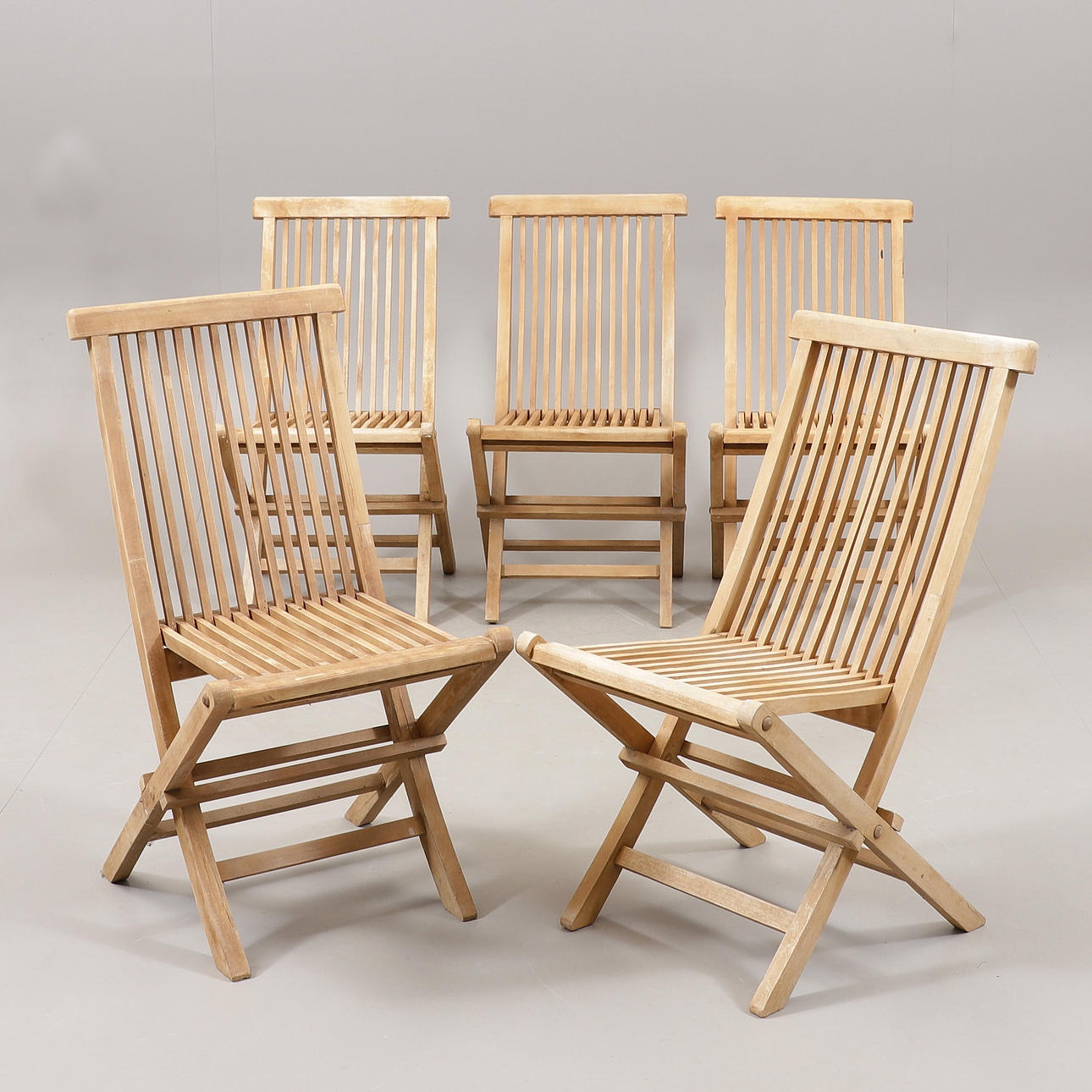 TRÄDGÅRDSSTOLAR, 5 st, teak.