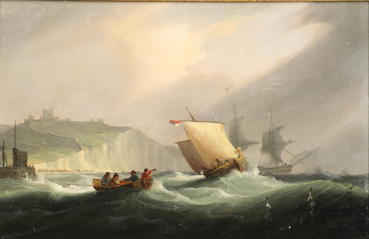 WILLIAM JOHN HUGGINS (1781-1845). SHIPPING OFF DOVER.