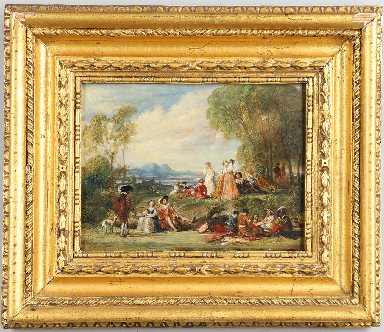 ROBERT TREWICK BONE (1790-1840). A MUSICAL PARTY IN A PARK LANDSCAPE.