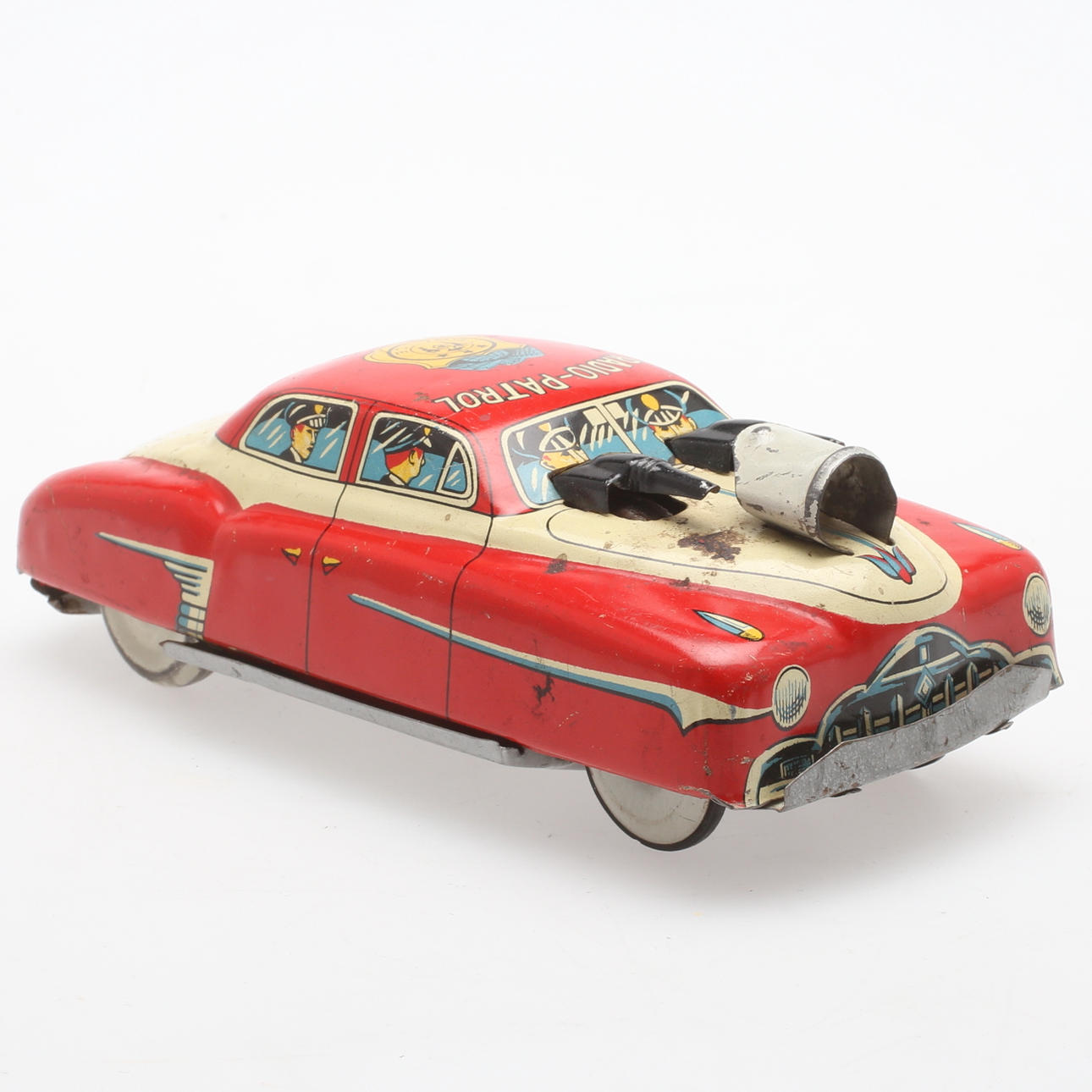 LEKSAKSBIL, litograferad plåt, Radio-Patrol, Marusan, Japan, 1900-tal.