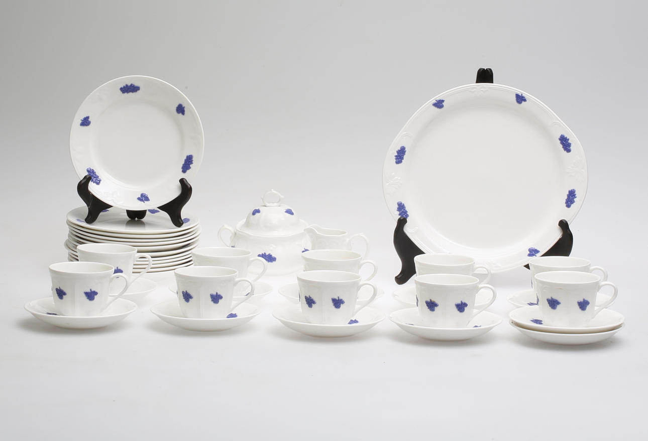 KAFFESERVIS, Blå blom, Gustavsberg 36 delar.