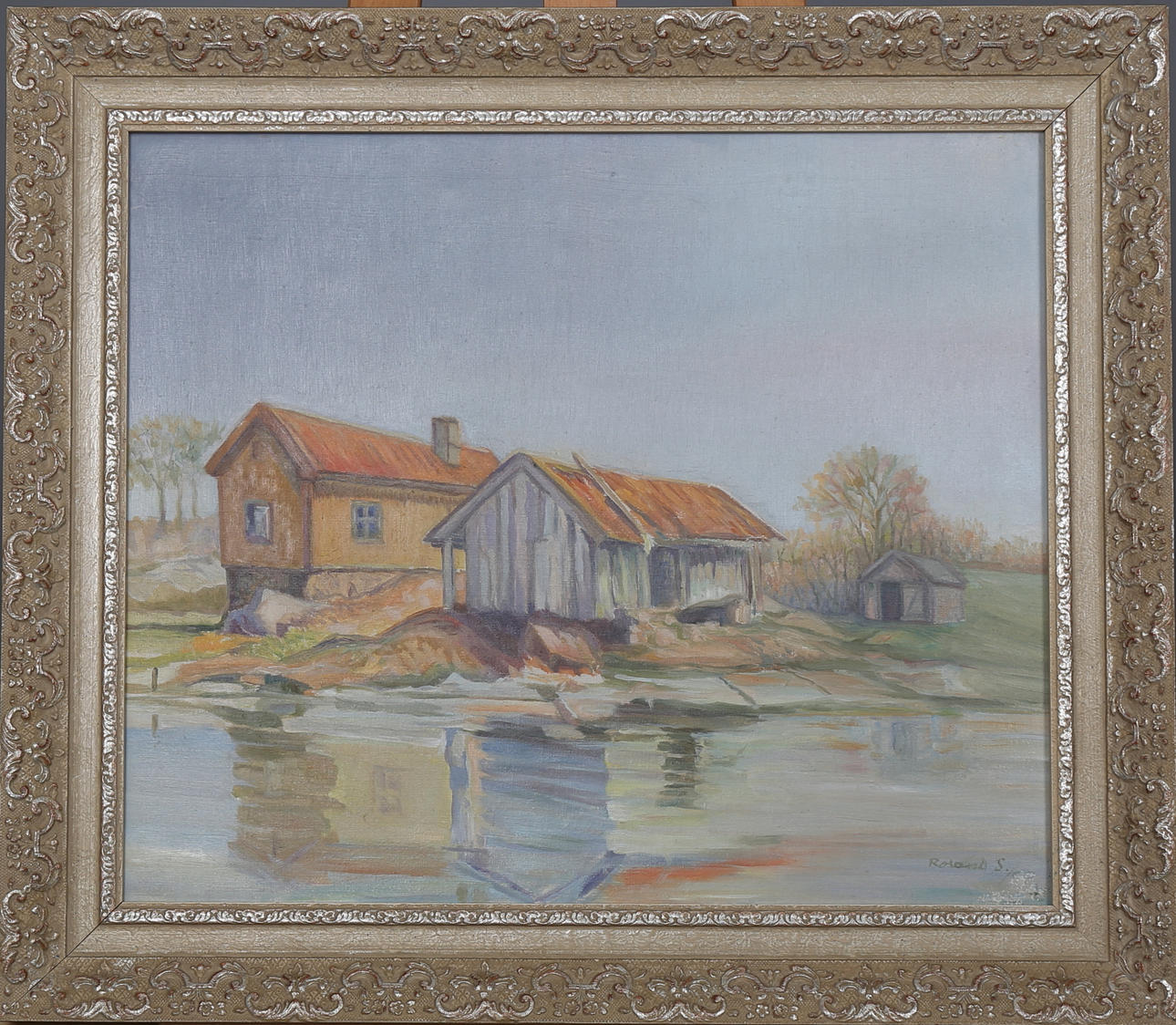 ROLAND SVENSSON. Motiv från Stockholms skärgård, olja på duk, signerad Roland S.