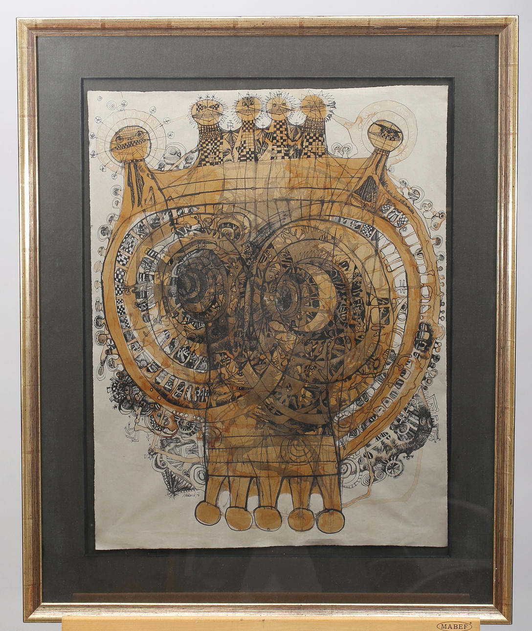 HORÁNEK JAROSLAV (1925 TSCHECHIEN 1995). Surrealistisk skildring av ”Kungen med sin domstol”.