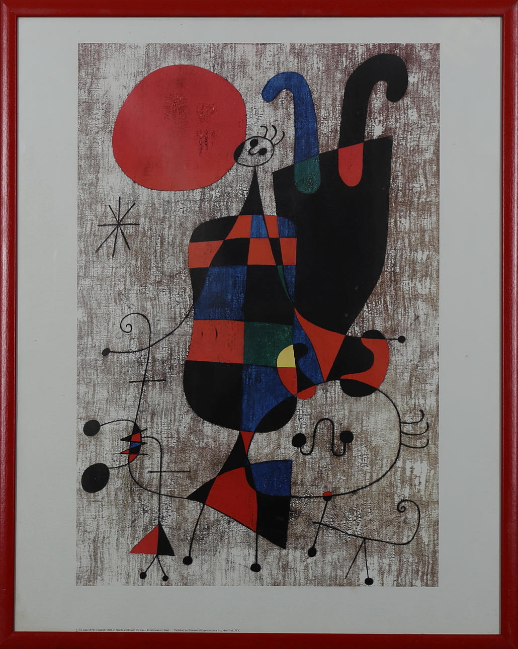 AFFISCH, Joan Miro, People and Dog in the sun, osignerad.