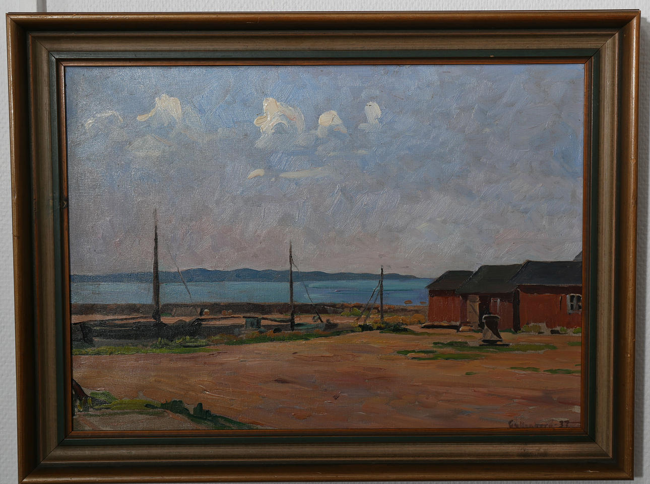 OSSIAN GYLLENBERG. Olja på duk, "Utsikt från Ramsjö hamn", signerad Gyllenberg -37.