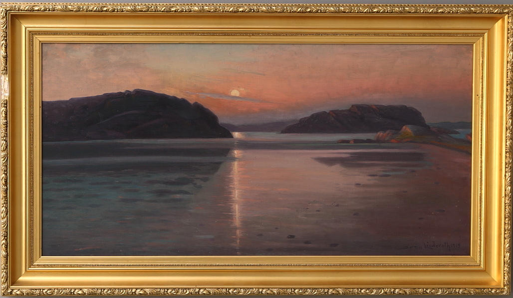 SVEN LINDEROTH. Olja på duk, månsken, signerad, daterad 1919.