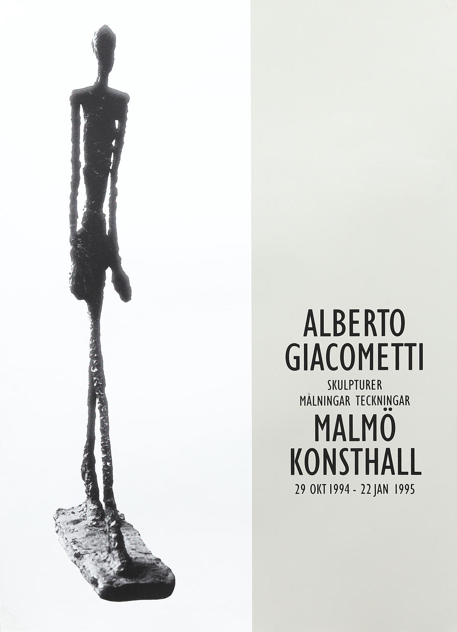 POSTER, Alberto Giacometti, Malmö art gallery 1985, offset print, unsigned.