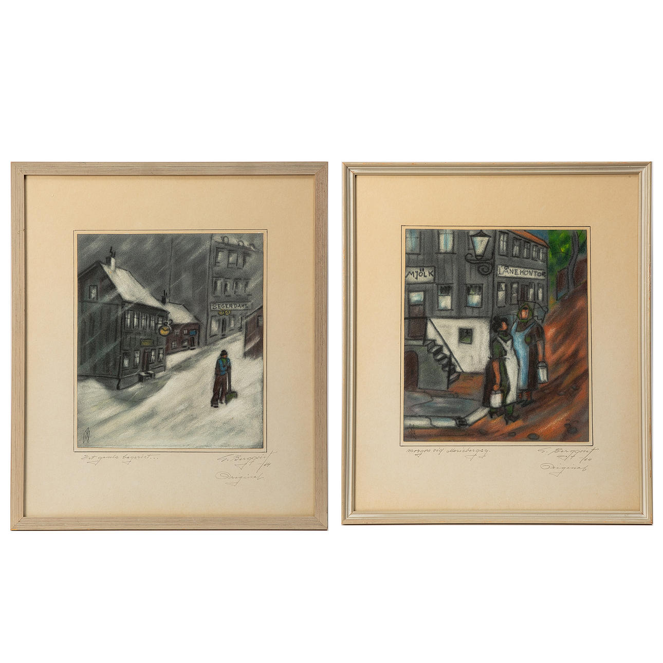 GUNNAR BERGQVIST. Pastels, two pieces, signed and dated 64.
