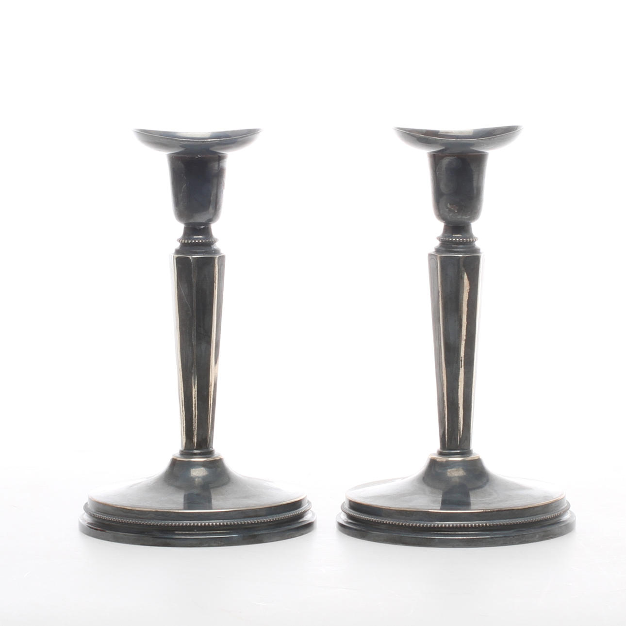 LJUSSTAKAR, ett par, silver, MGAB, Uppsala, 1955.