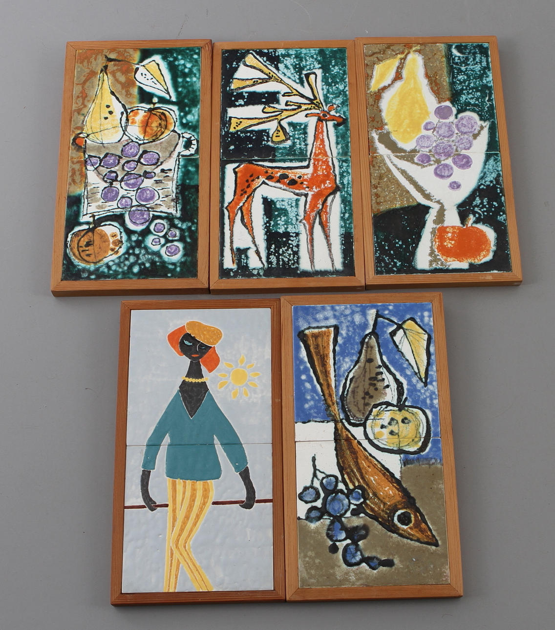 KAKELTAVLOR, 5 st, omkring 1900-talets mitt.