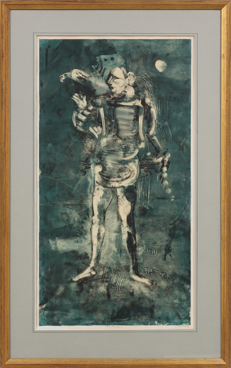 ERIK TÖRNING. Figurkomposition, monotyp, signerad.