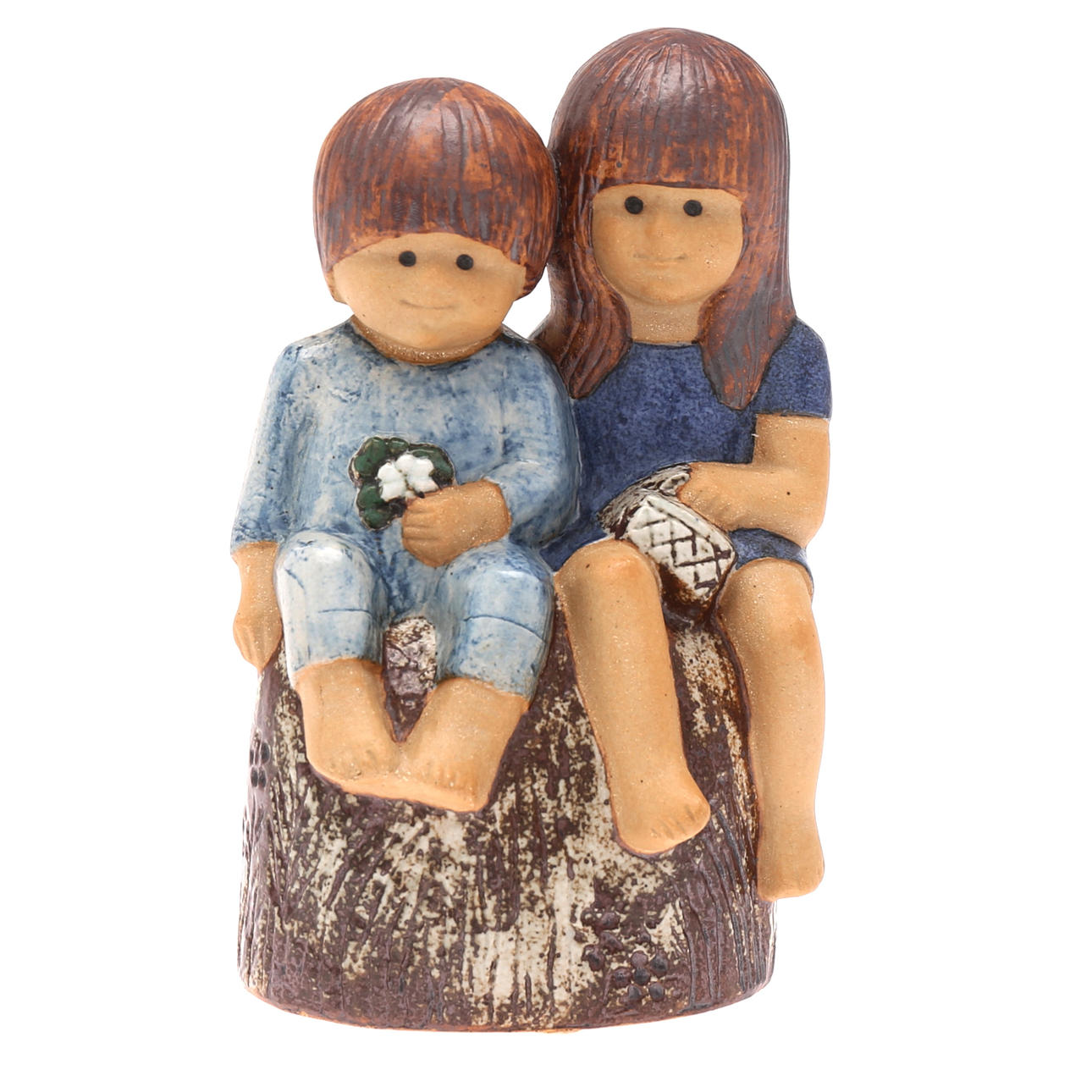 LISA LARSON. "Syskon", figurin, stengods, Studiohanden, Gustavsberg.