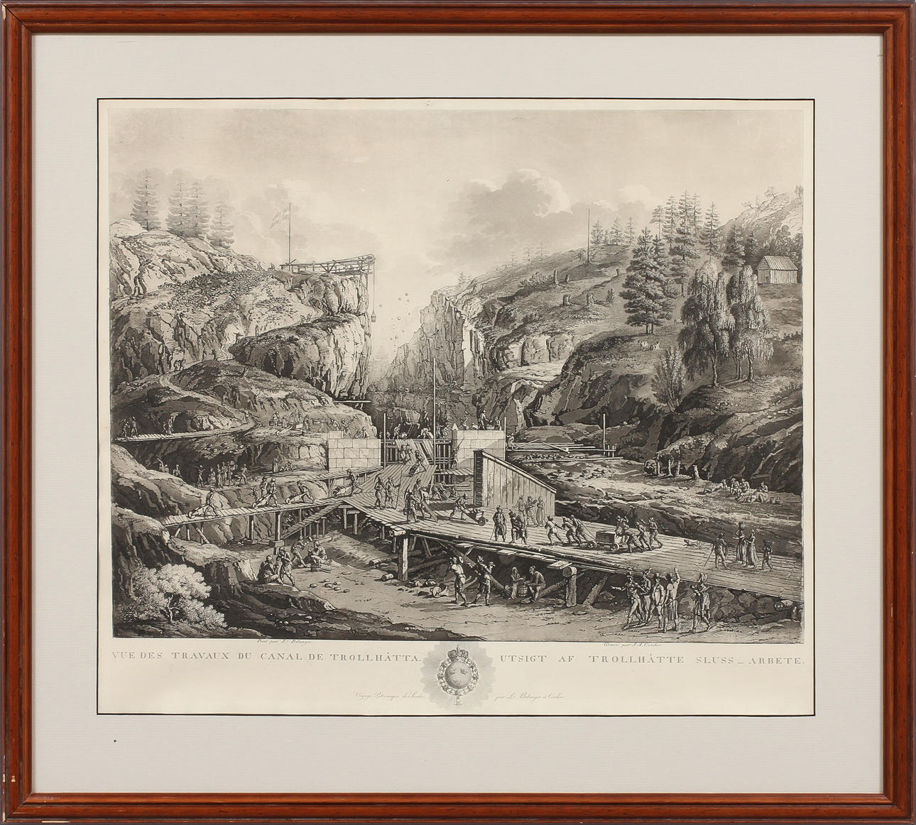 GRAFISKT BLAD, vy över Trollhätte sluss arbete.