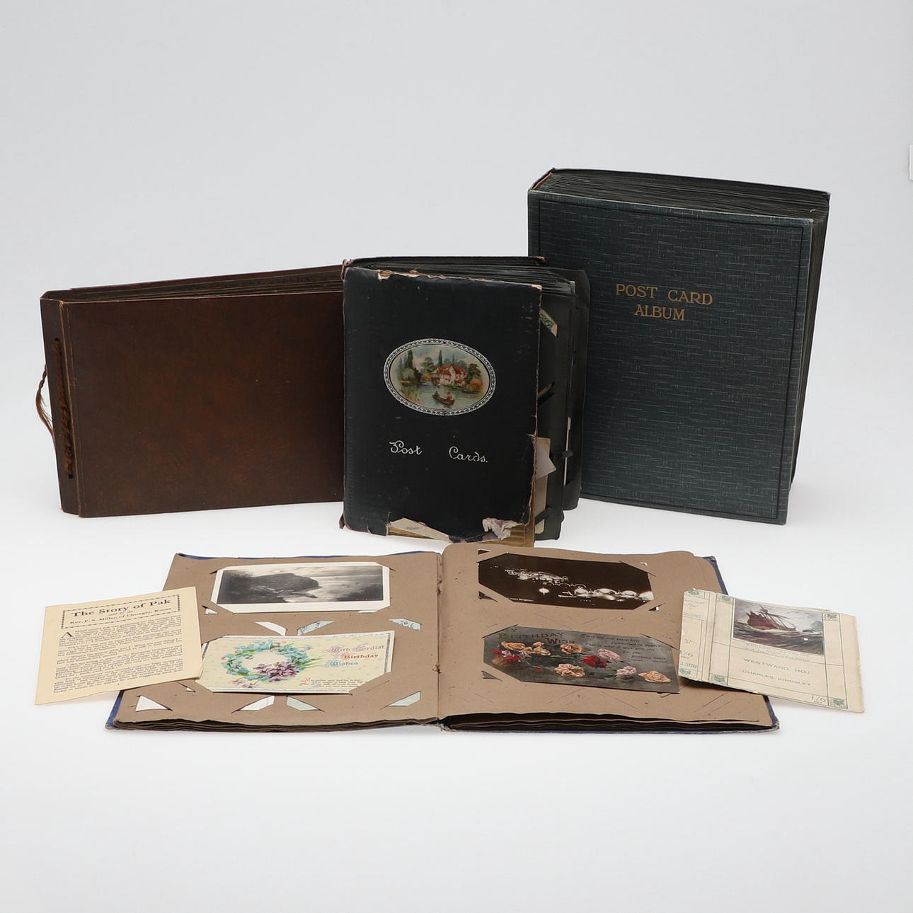 VINTAGE POSTCARD ALBUMS.