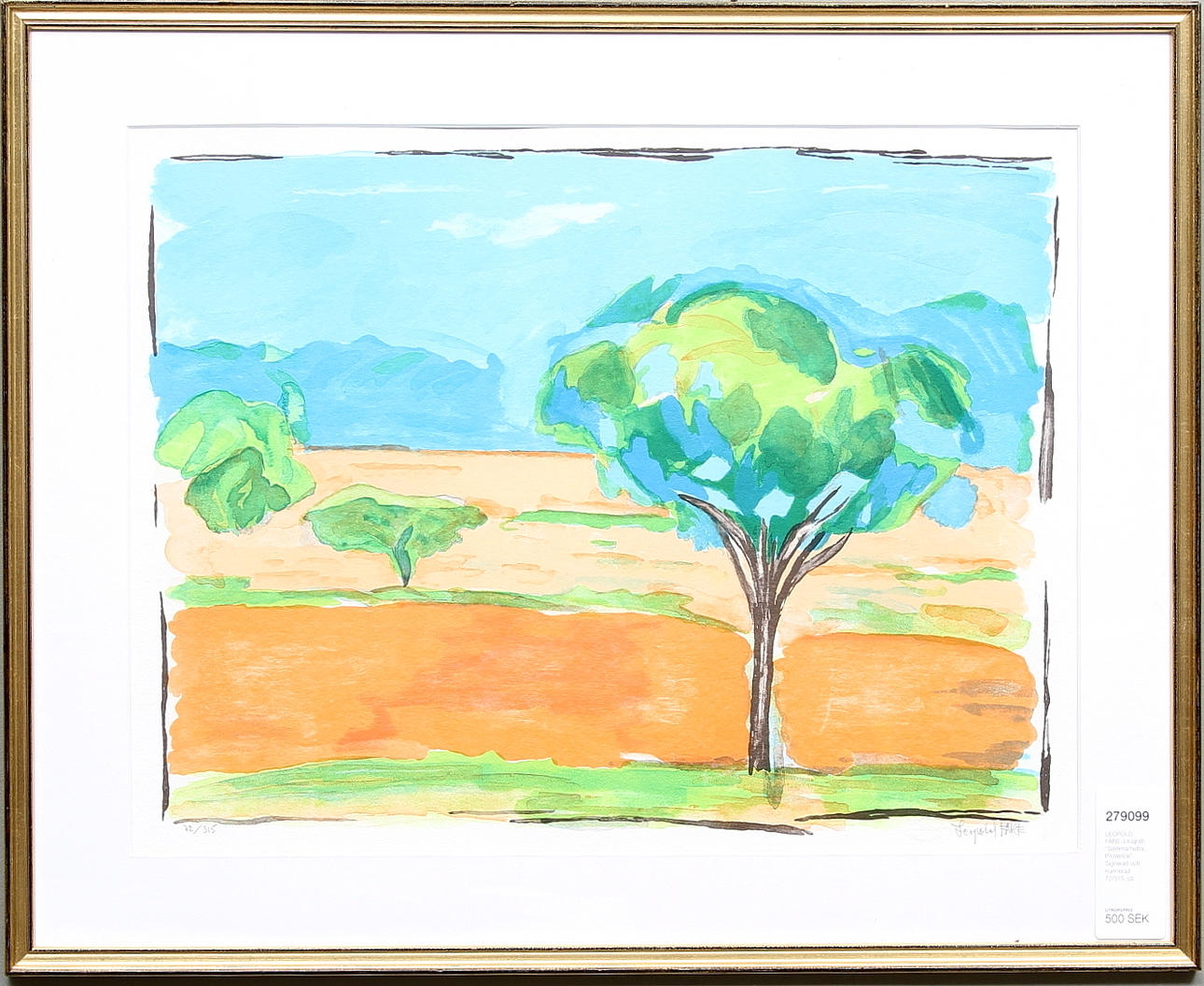 LEOPOLD FARE. Litografi. "Sommarhetta, Provence". Signerad och numrerad 72/315.