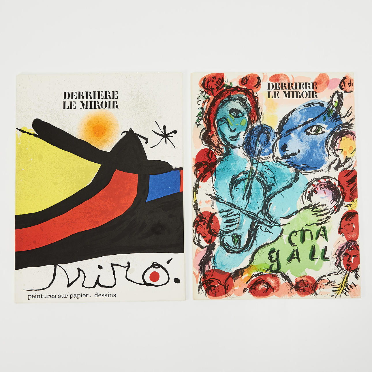 DERRIÈRE LE MIROIR (DLM), 2 st, Miro samt Chagall.