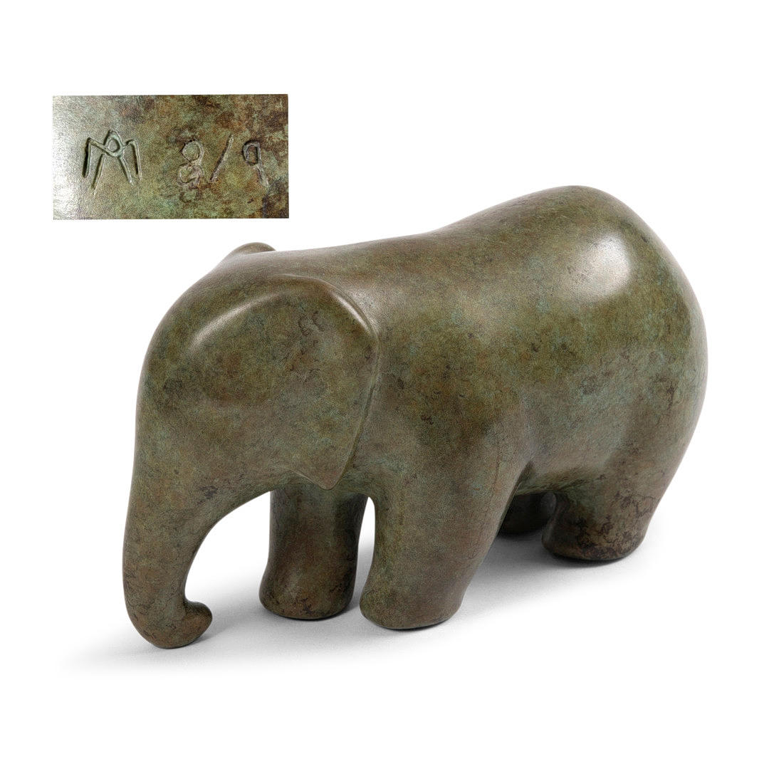 ANITA MANDL (BORN 1926) - LIMITED EDITION BRONZE ELEPHANT.