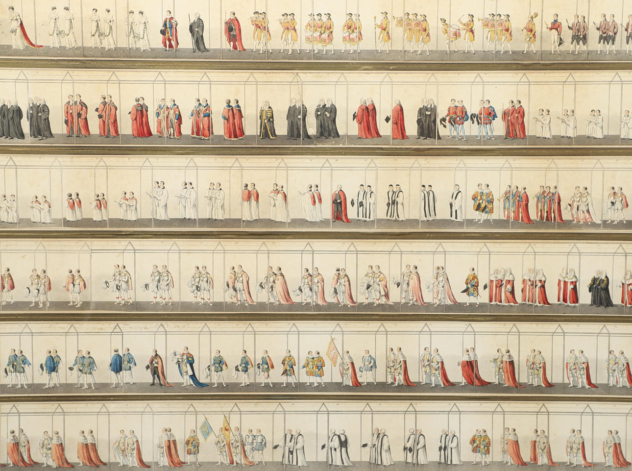 WILLIAM SAMS (FL.EARLY 19TH CENTURY). PANORAMA OF THE CORONATION OF GEORGE IV, 19th JULY 1821 (Abbey Life 483).