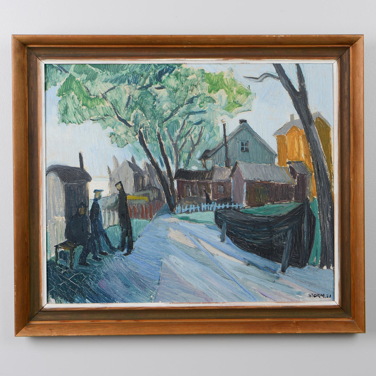 SVEN STORM. Öl auf Platte, signiert.