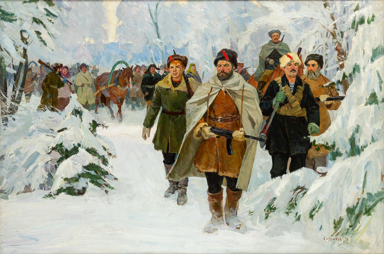 EMIL GARIFOVICH SITDIKOV (GEB. 1923). partisaner. Konst - Måleri ...