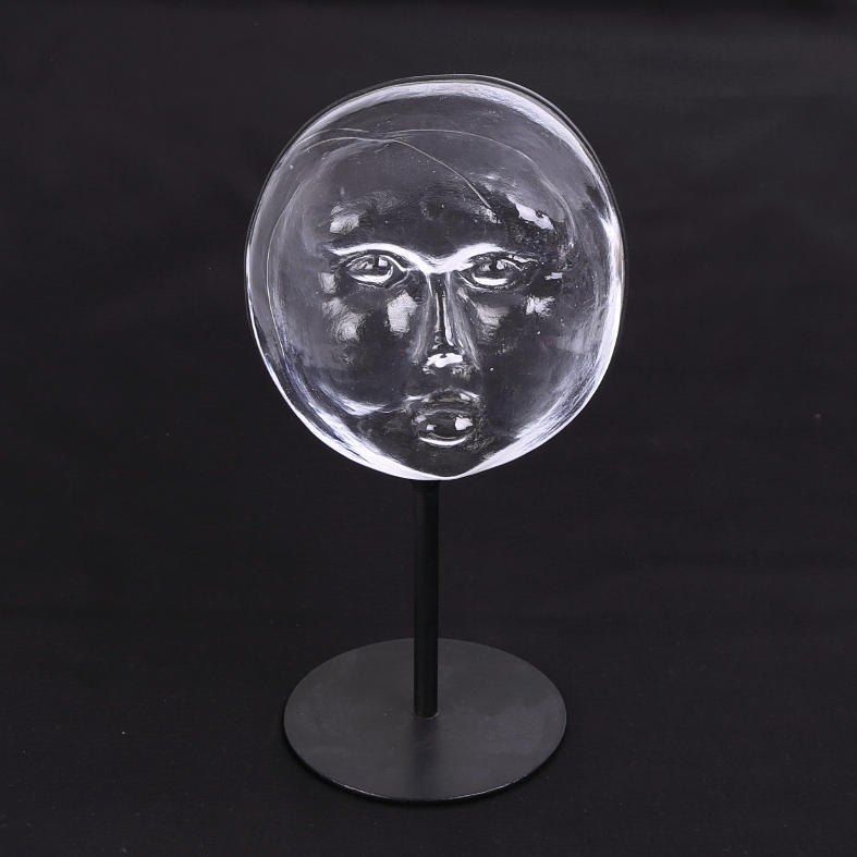 ERIK HÖGLUND. TILLSKRIVEN. GLASSKULPTUR, metallställning, Boda.