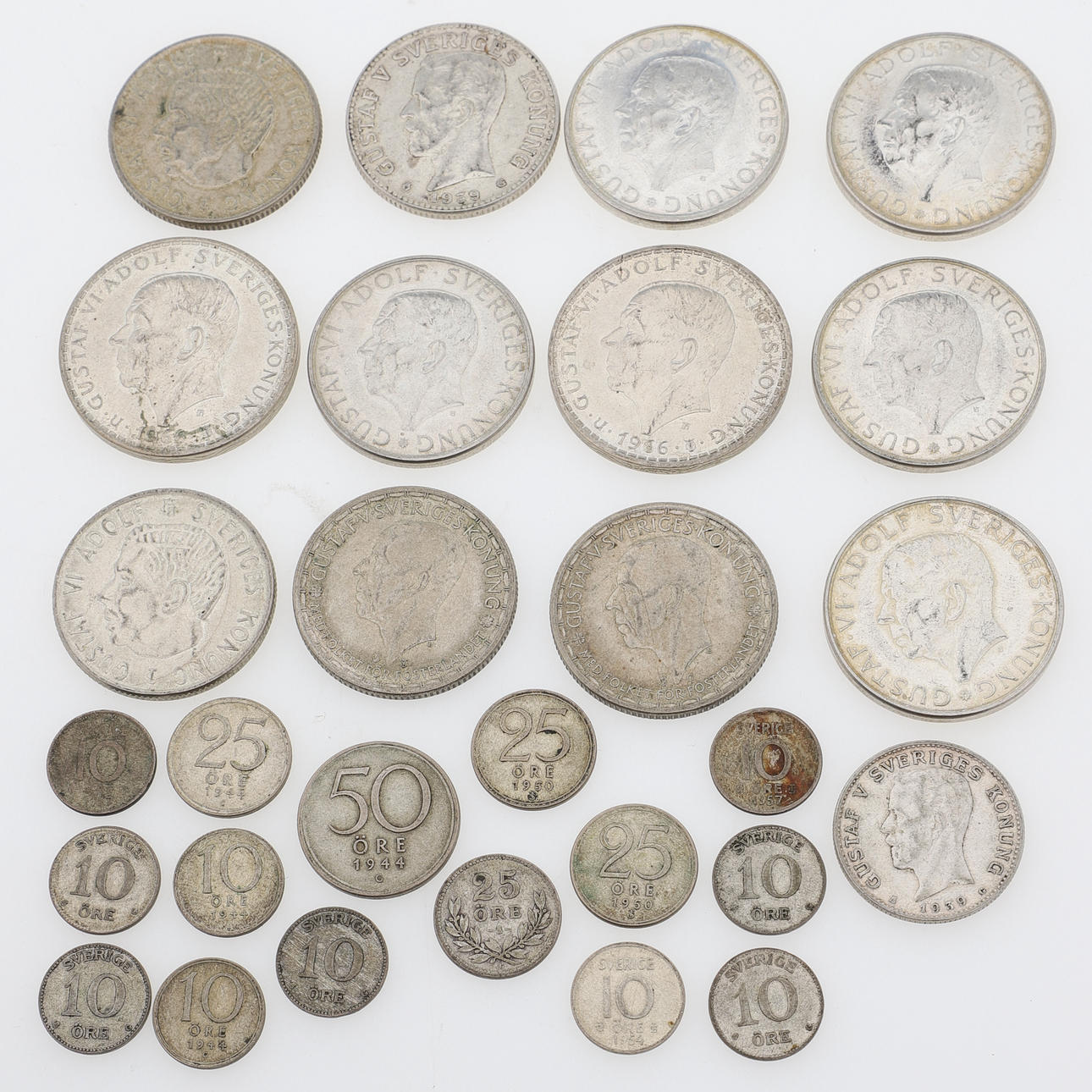 MØNT, sølv, svensk, 20. århundrede.