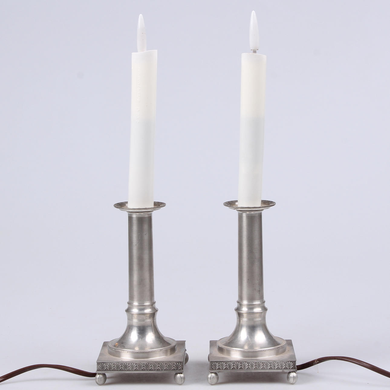 LJUSSTAKAR, ett par, tenn, Lindberg, Ikea, 1900-tal.