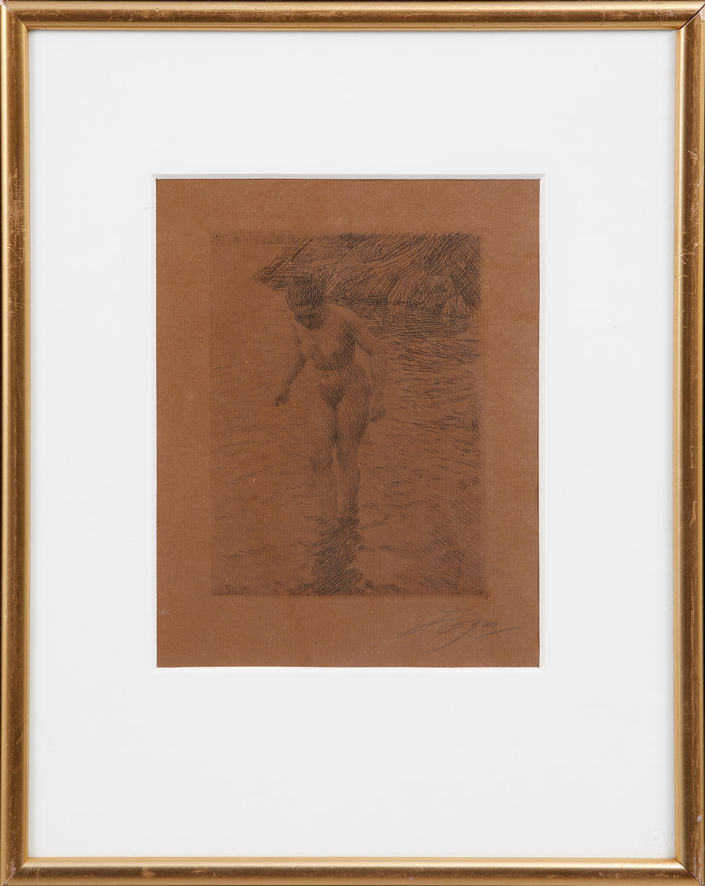 ANDERS ZORN. "Dalarö", etsning, signerad.