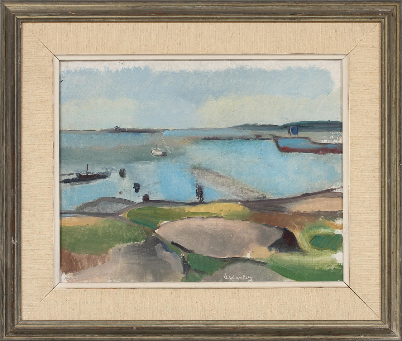 ÅKE WINNBERG. Kustbild, olja på duk, signerad Å Winnberg.