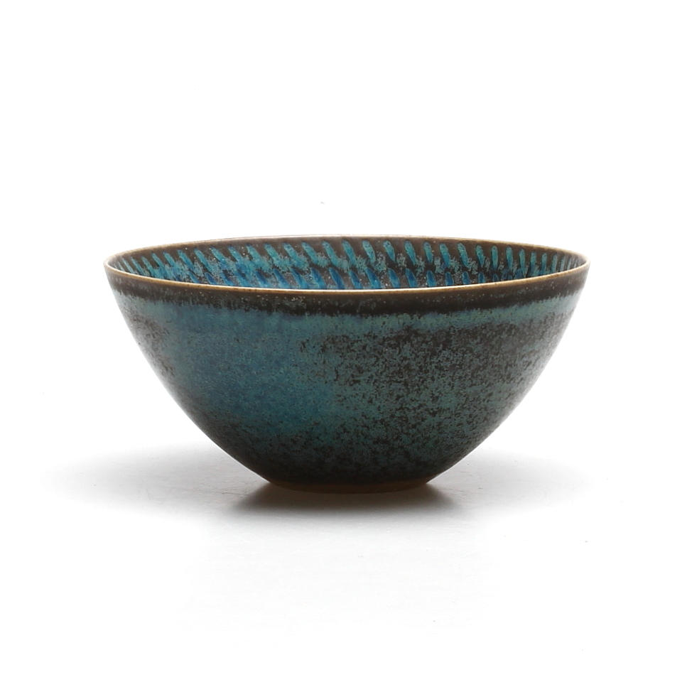 SKÅL, stengods. Stig Lindberg, Studiohanden. Gustavsberg, 1950-tal.