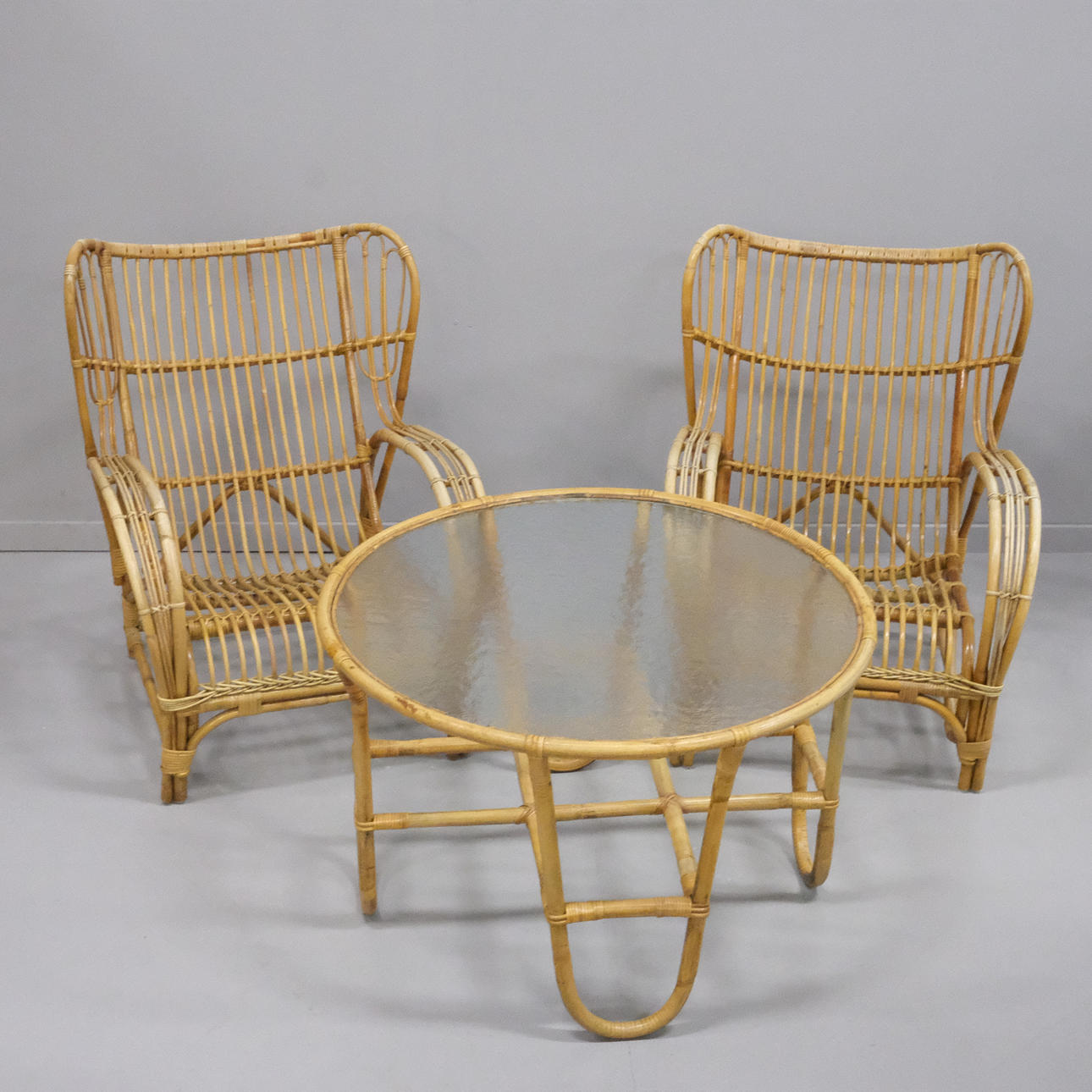 RATTAN-MÖBEL, 1950er/60er Jahre.