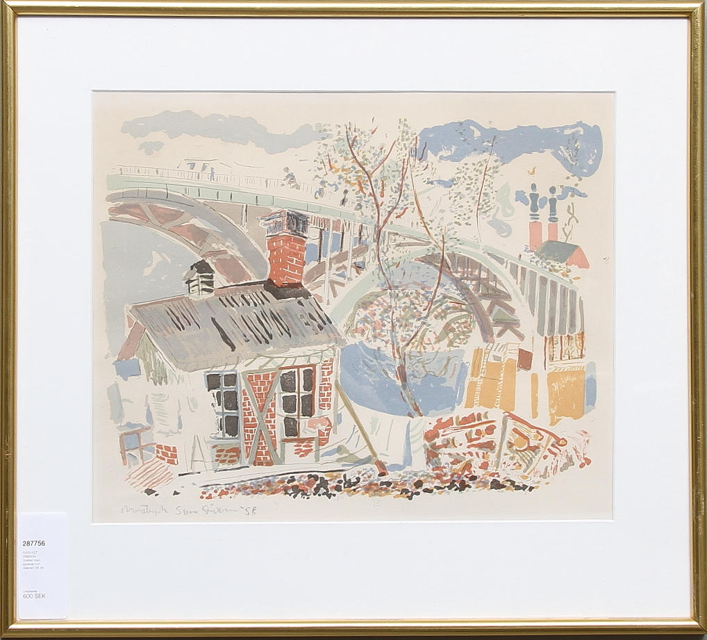 SVEN X:ET ERIXSON. Grafiskt blad, signerad och daterad -58.