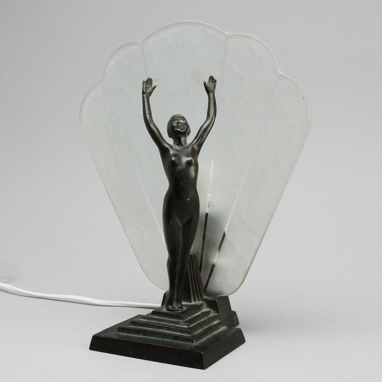 BORDSLAMPA, brons, Art deco, 1900-talets första hälft.