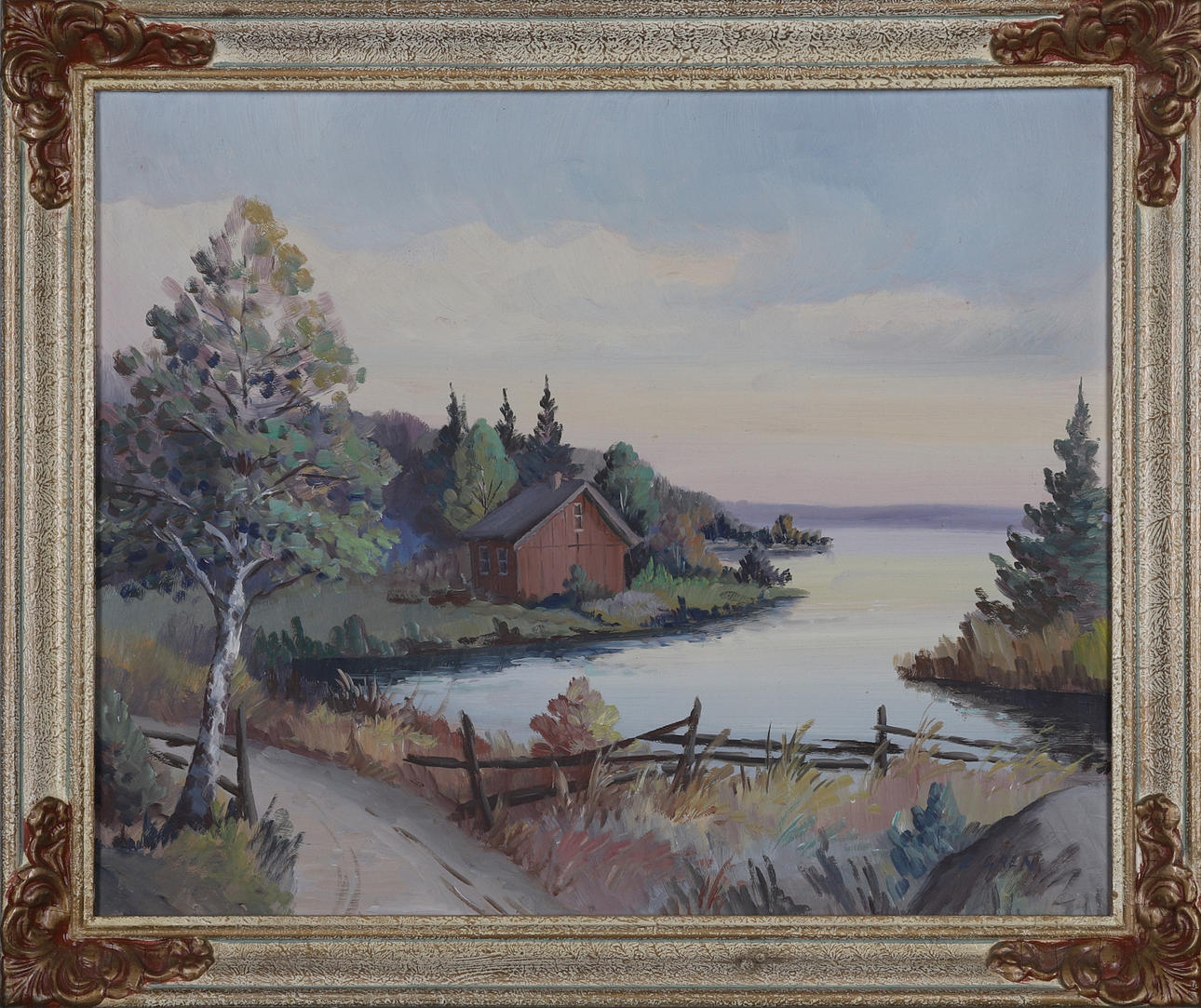 OIDENTIFIERAD KONSTNÄR. Olja på pannå, signerad E. Gren.