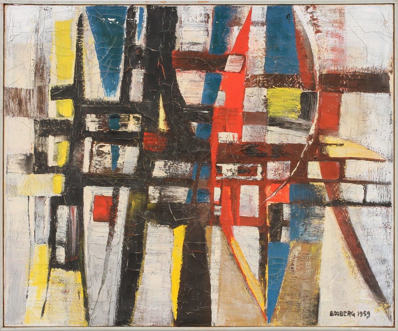 LARS BOOBERG. Geometrisk komposition. Olja på duk, signerad och daterad 1959.