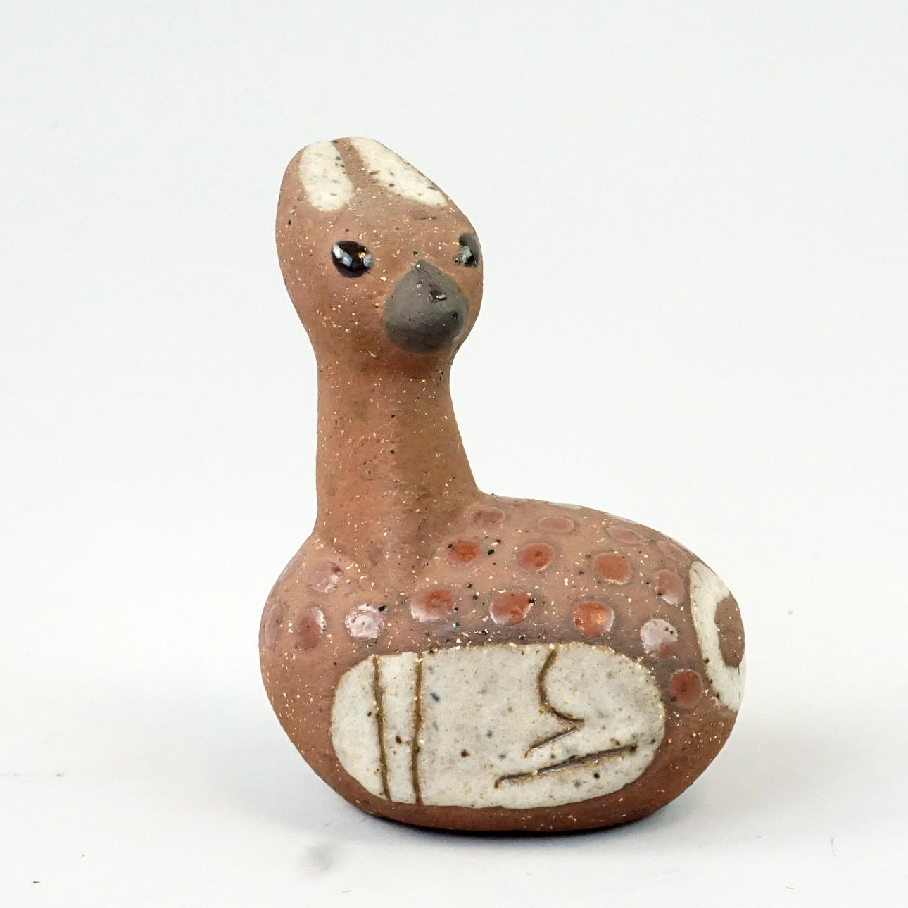 THOMAS HELLSTRÖM. Figurine, deer, ceramics, Nittsjö, signed.