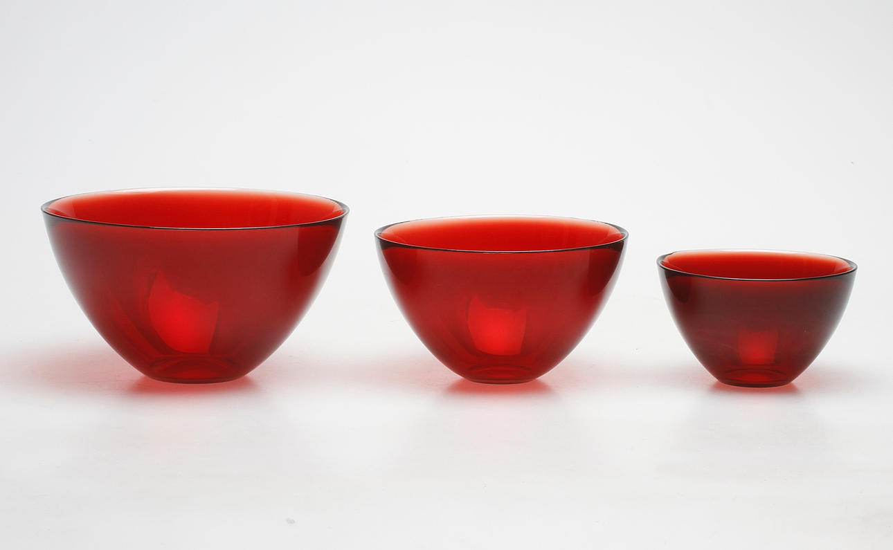 SKÅLAR, 3 st. glas, "Fuga", Sven Palmqvist, Orrefors.