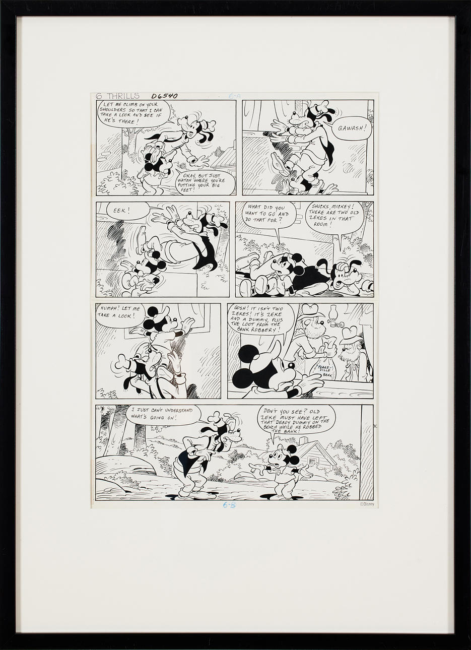 WALT DISNEY STUDIOS. Original side Mickey Mouse og Fedtmule.