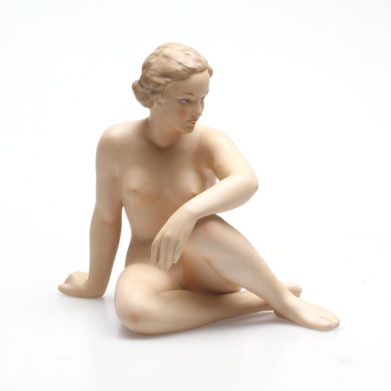 FIGURIN, nakenstudie. Porslin, Wallendorf.