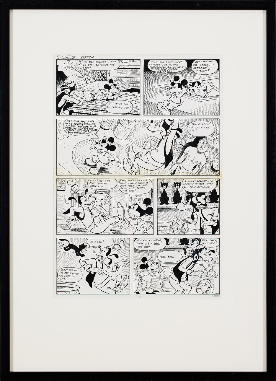 WALT DISNEY STUDIOS. Original side Mickey Mouse og Fedtmule.