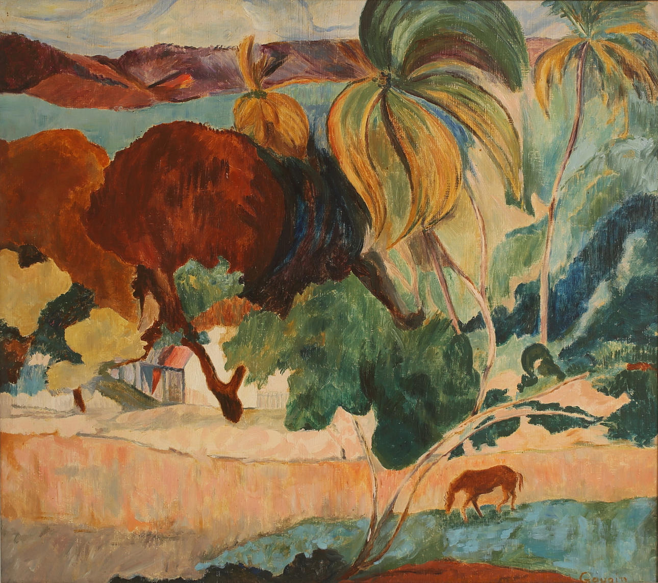 PAUL GAUGUIN. Kopia efter, olja på masonit.