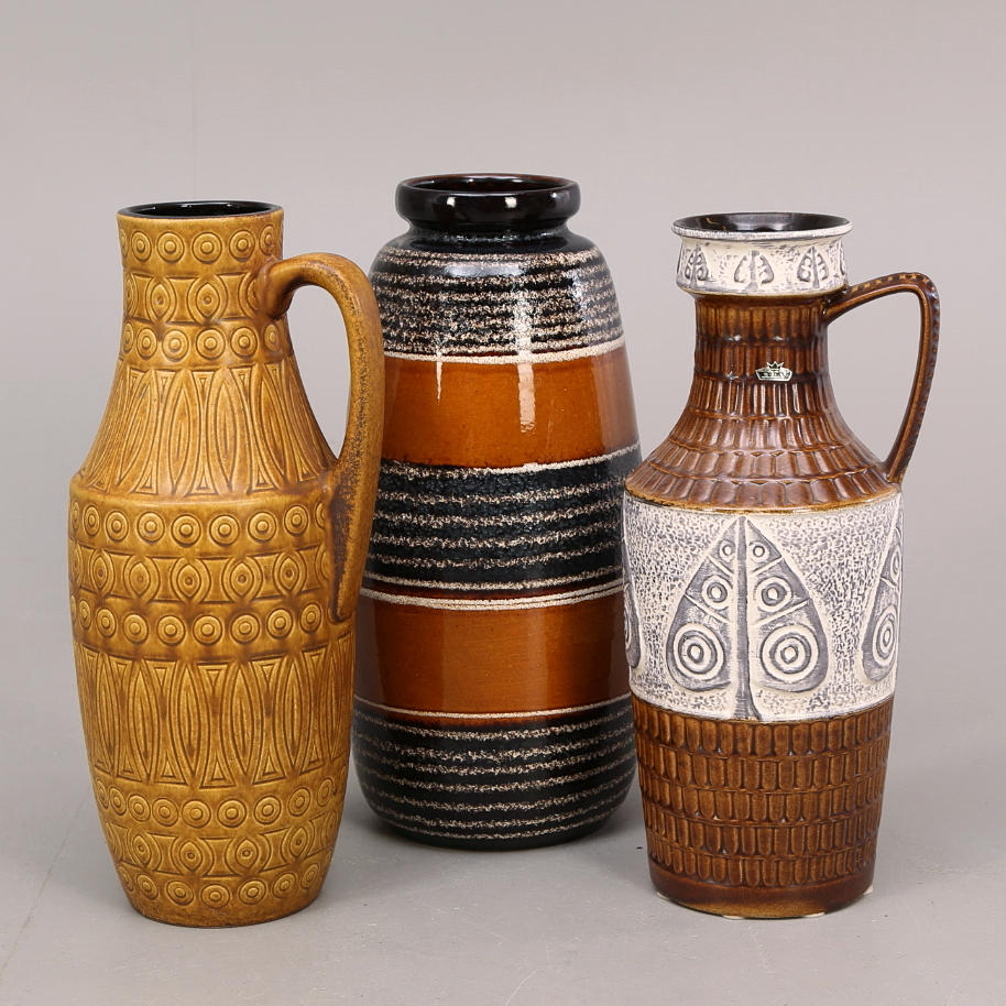 GOLVVASER 3 st, W. Germany, 1900-talets andra hälft.