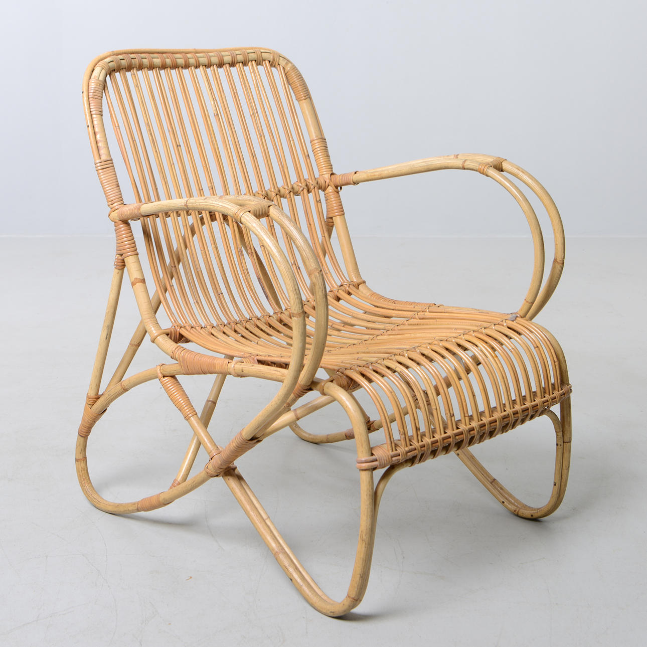 KARMSTOL, bambu och rotting, 1900-talets mitt.