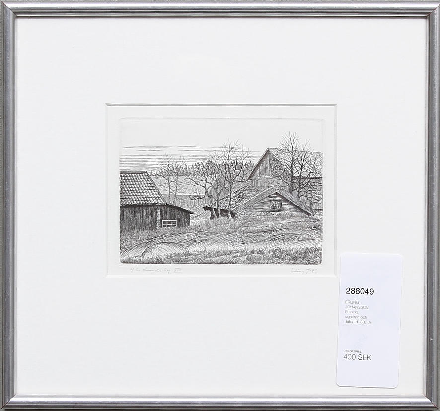 ERLING JOHANSSON. Etsning, signerad och daterad -83.