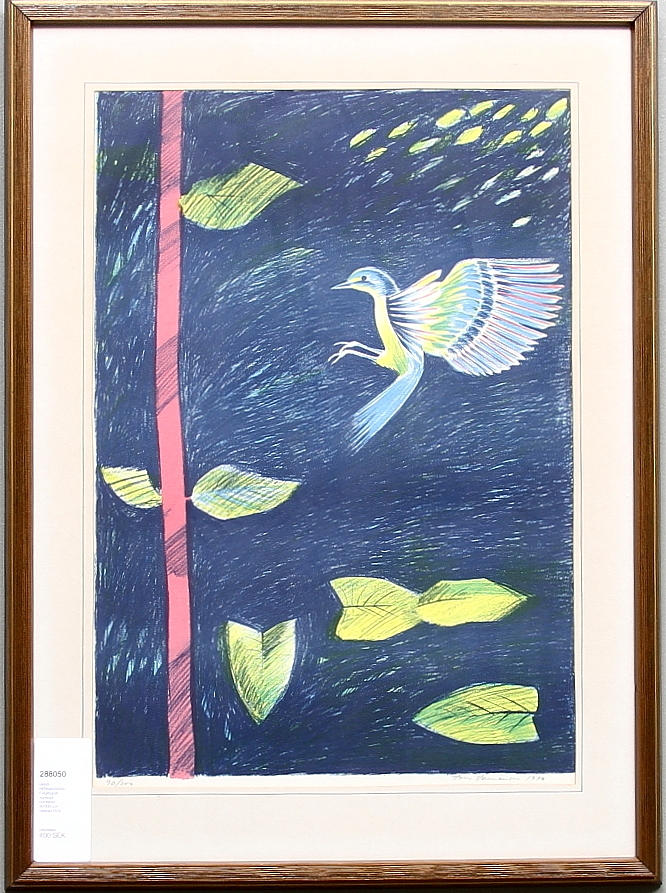 HANS HERMANSSON. Färglitografi, signerad, numrerad 90/300 och daterad 1976.