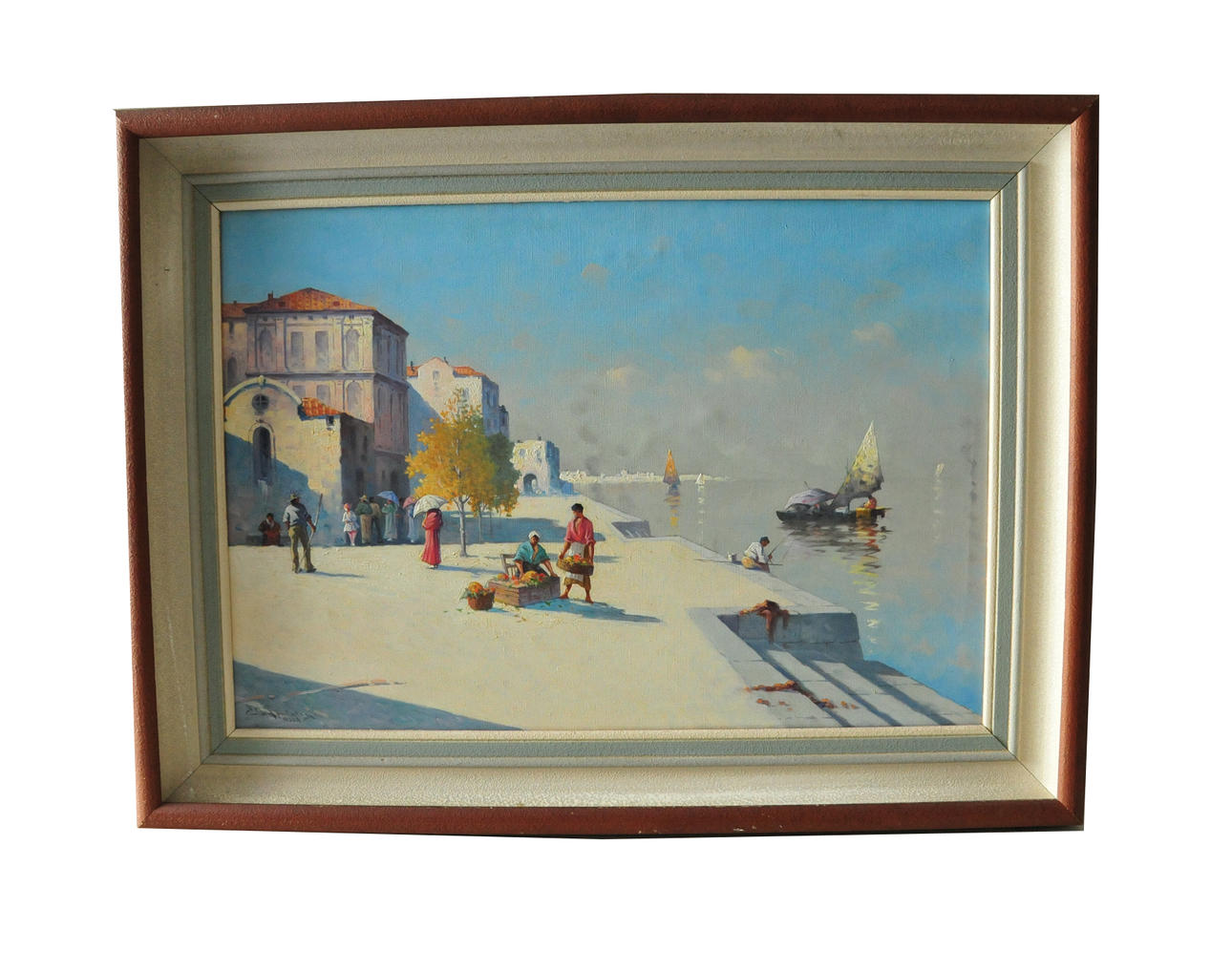 ELIS LINDGREN. Olja på duk, Venedig motiv, signerad-1933.