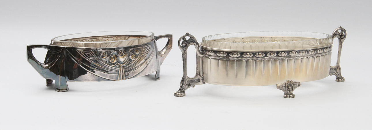 JARDINERER, 2 st, nysilver, jugend, tidigt 1900-tal.